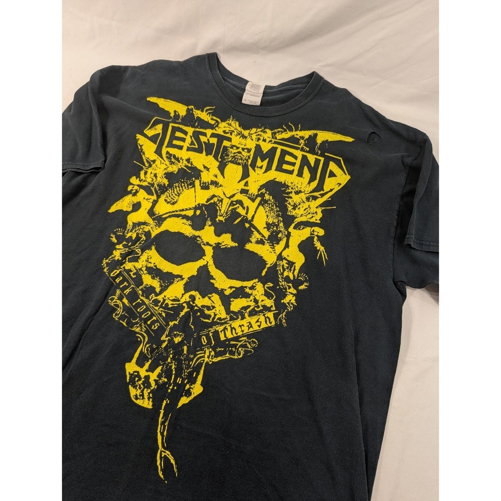 Testament North America Black Men's Short Sleeve Cotton Band T-Shirt XXL